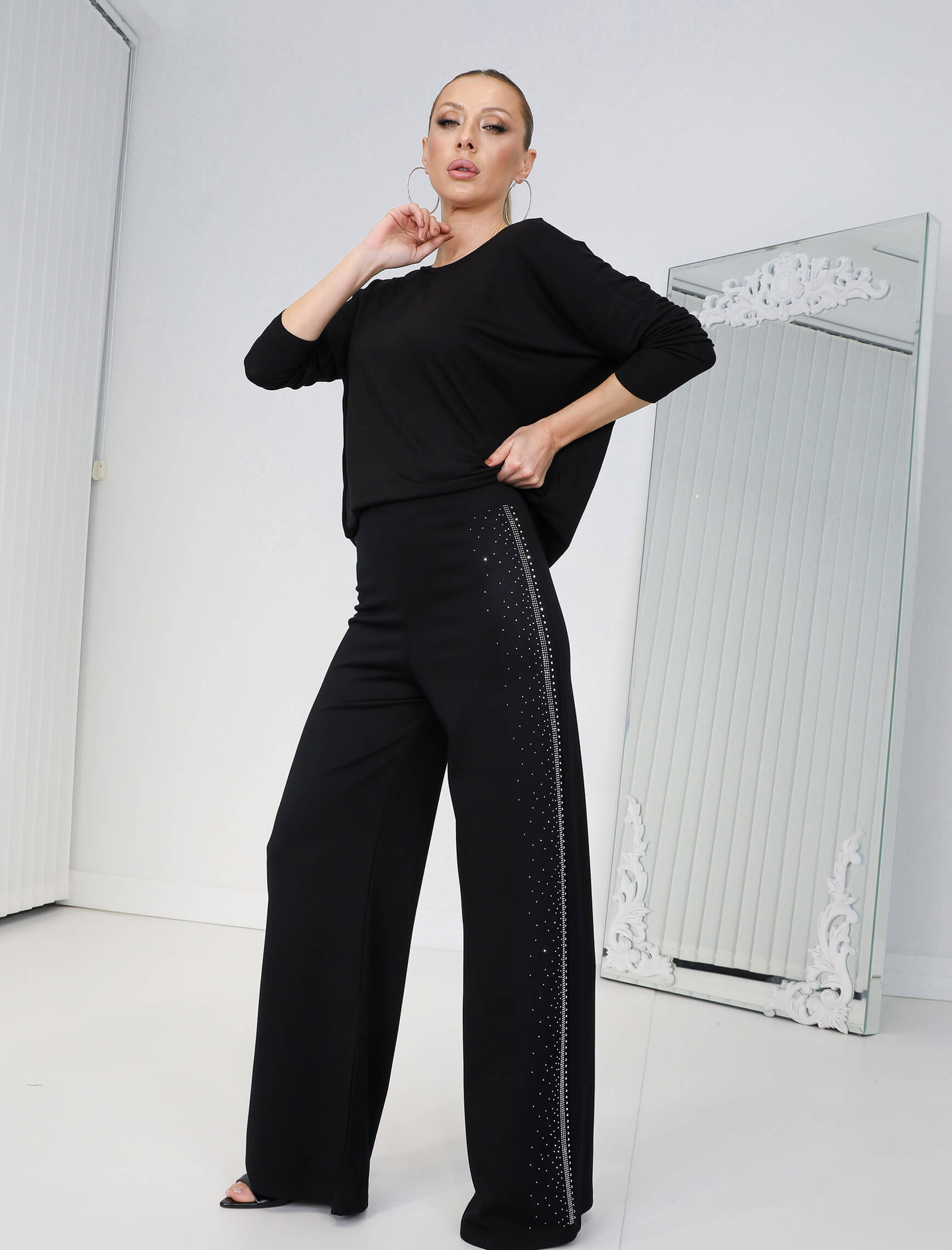 Gümüş Taşlı Milagre Bohem Pantolon