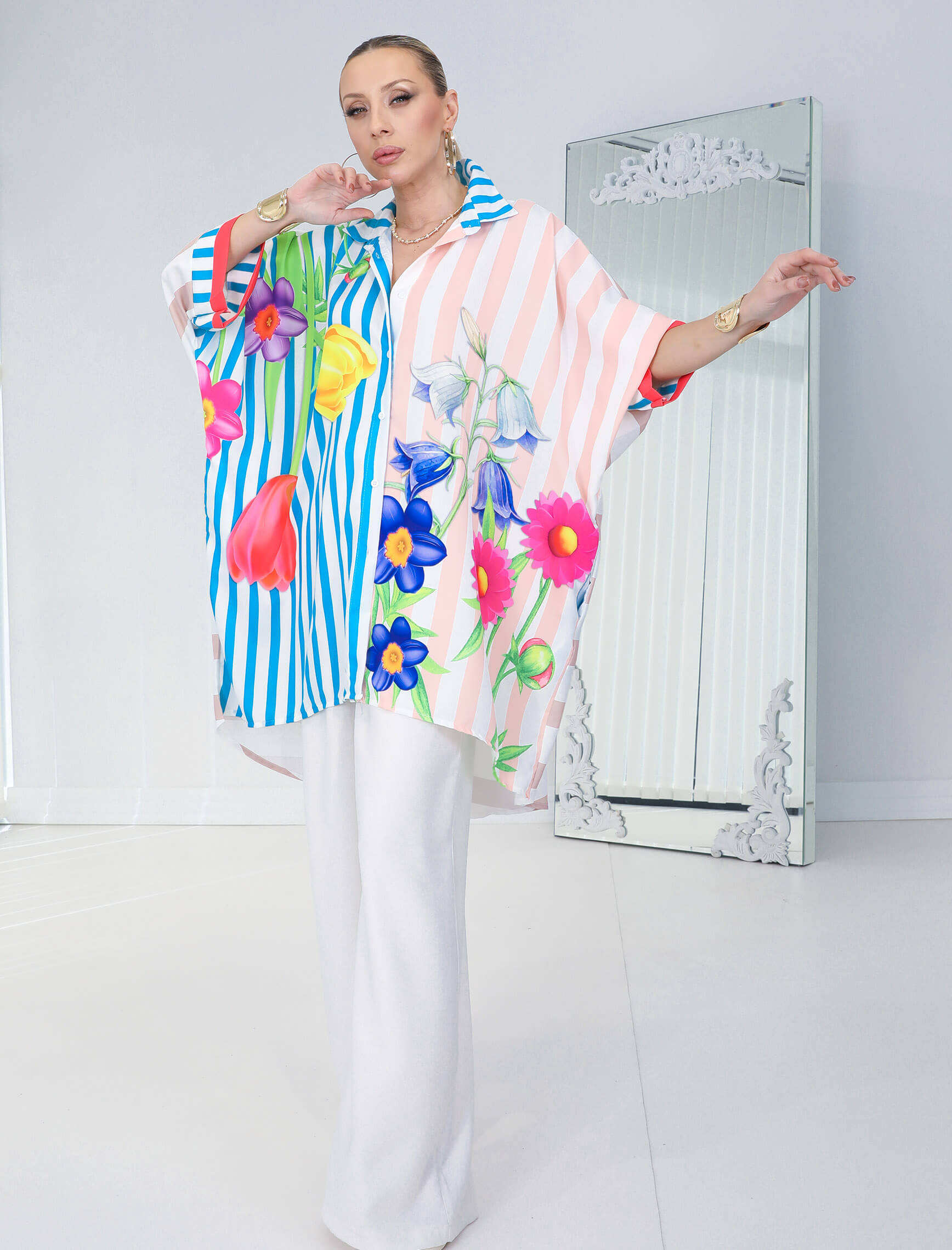 Çiçekli Colorato Gömlek - Görsel 4