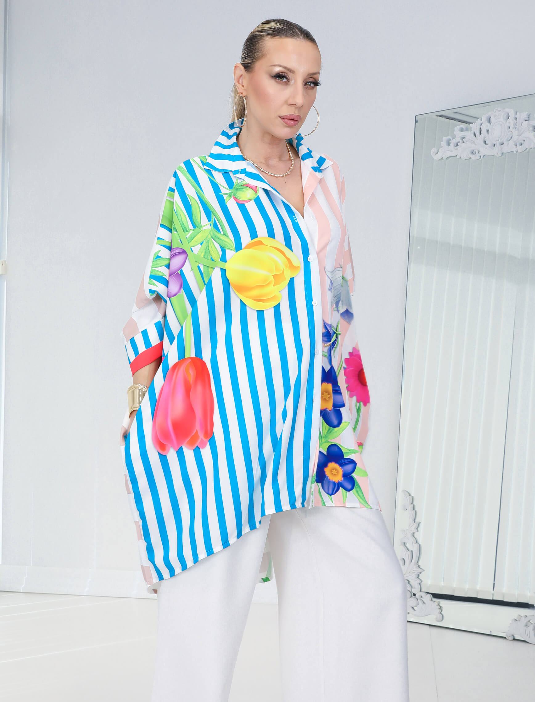 Çiçekli Colorato Gömlek - Görsel 3