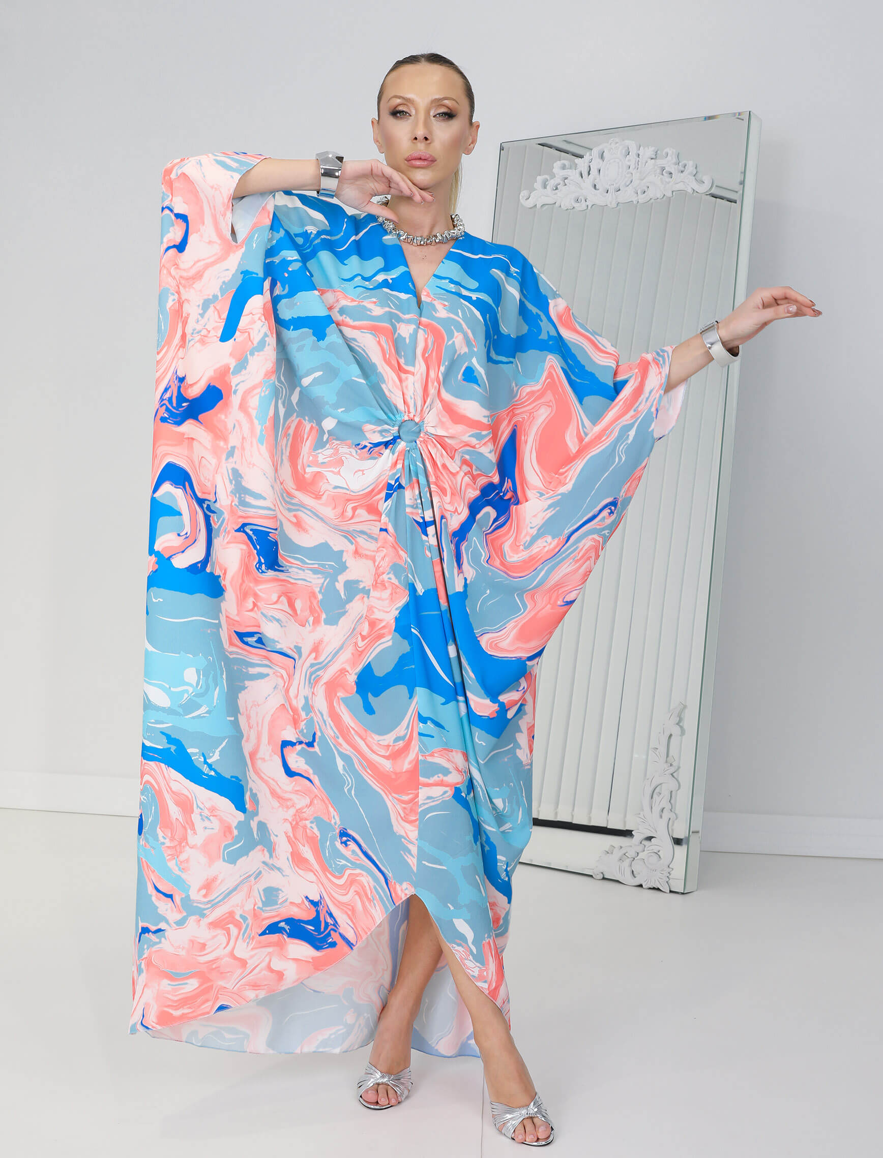 Batik Desenli Messini Elbise - Görsel 3