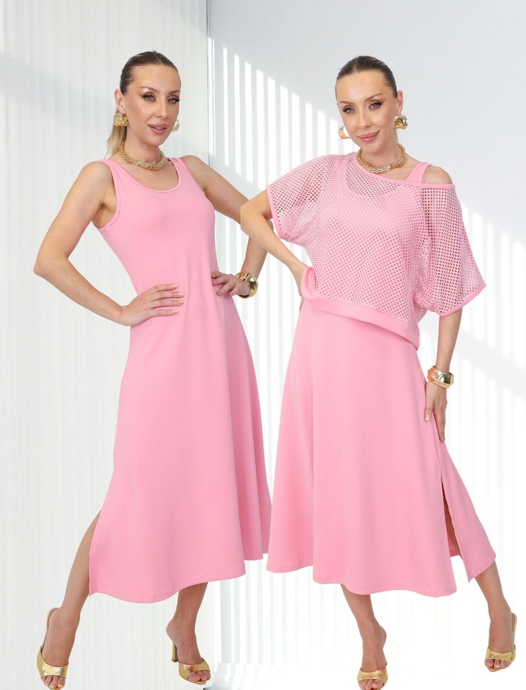 Pembe Patricia İkili Elbise