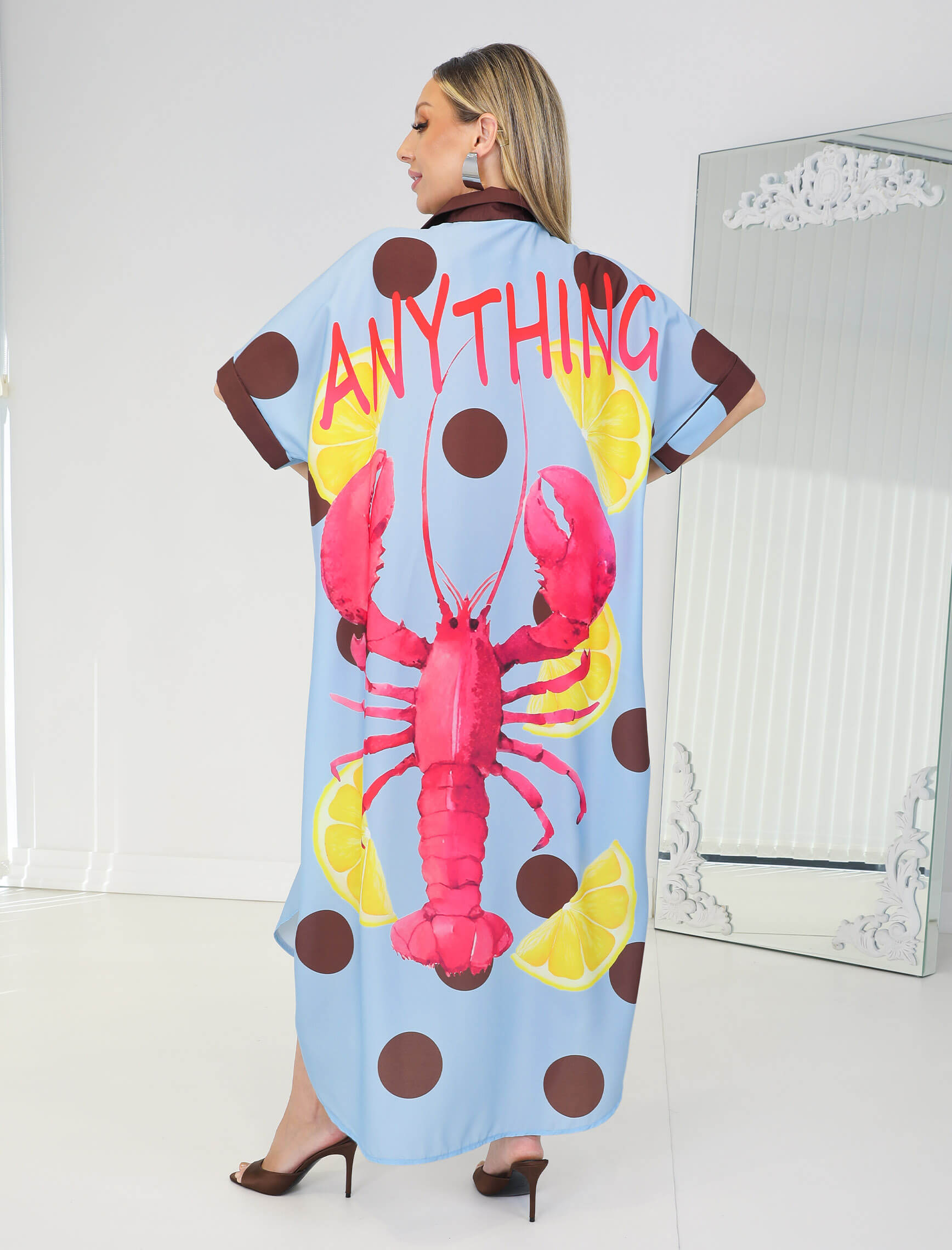 Lobster Sun Gömlek Elbise - Görsel 5