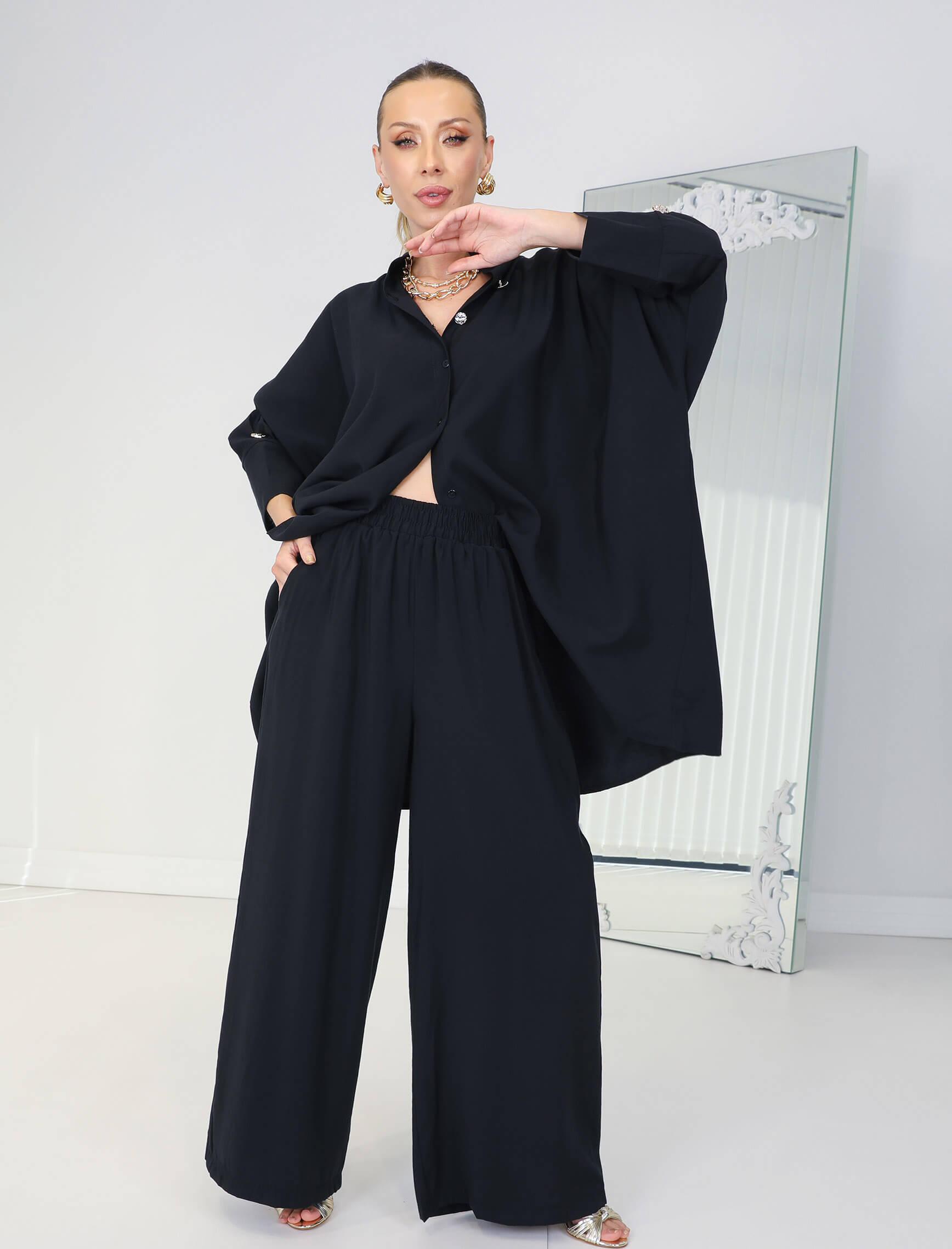 Siyah Oversize Jeya Takım