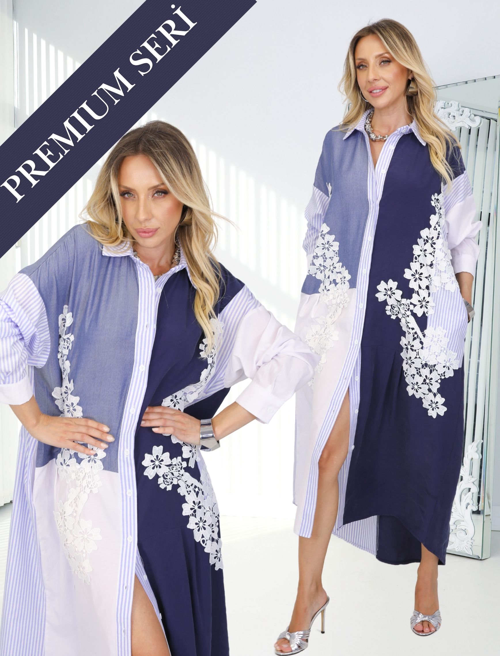 Laci Beyaz Patch Premıum Elbise