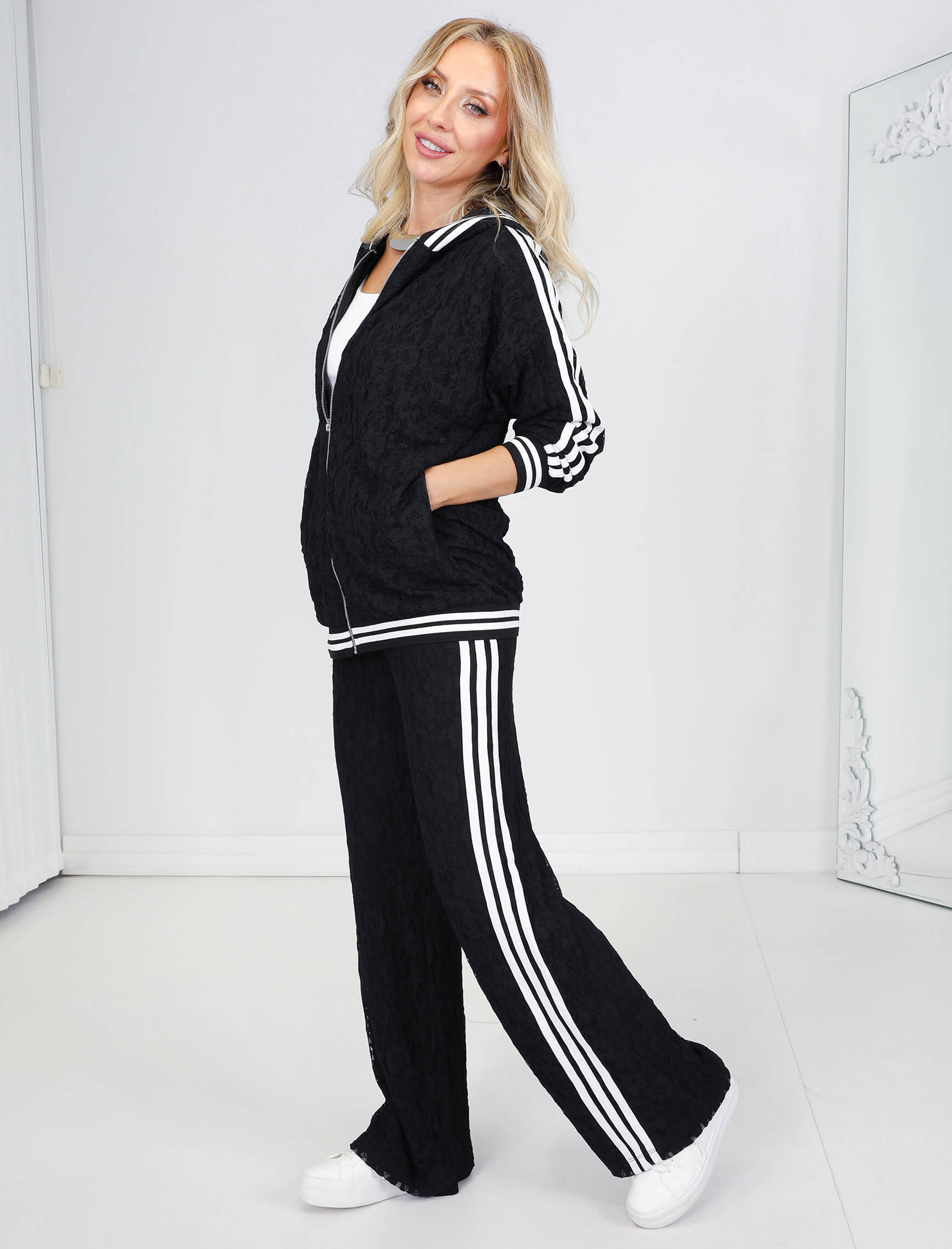 Siyah Ribana Dantella Takım - Görsel 4