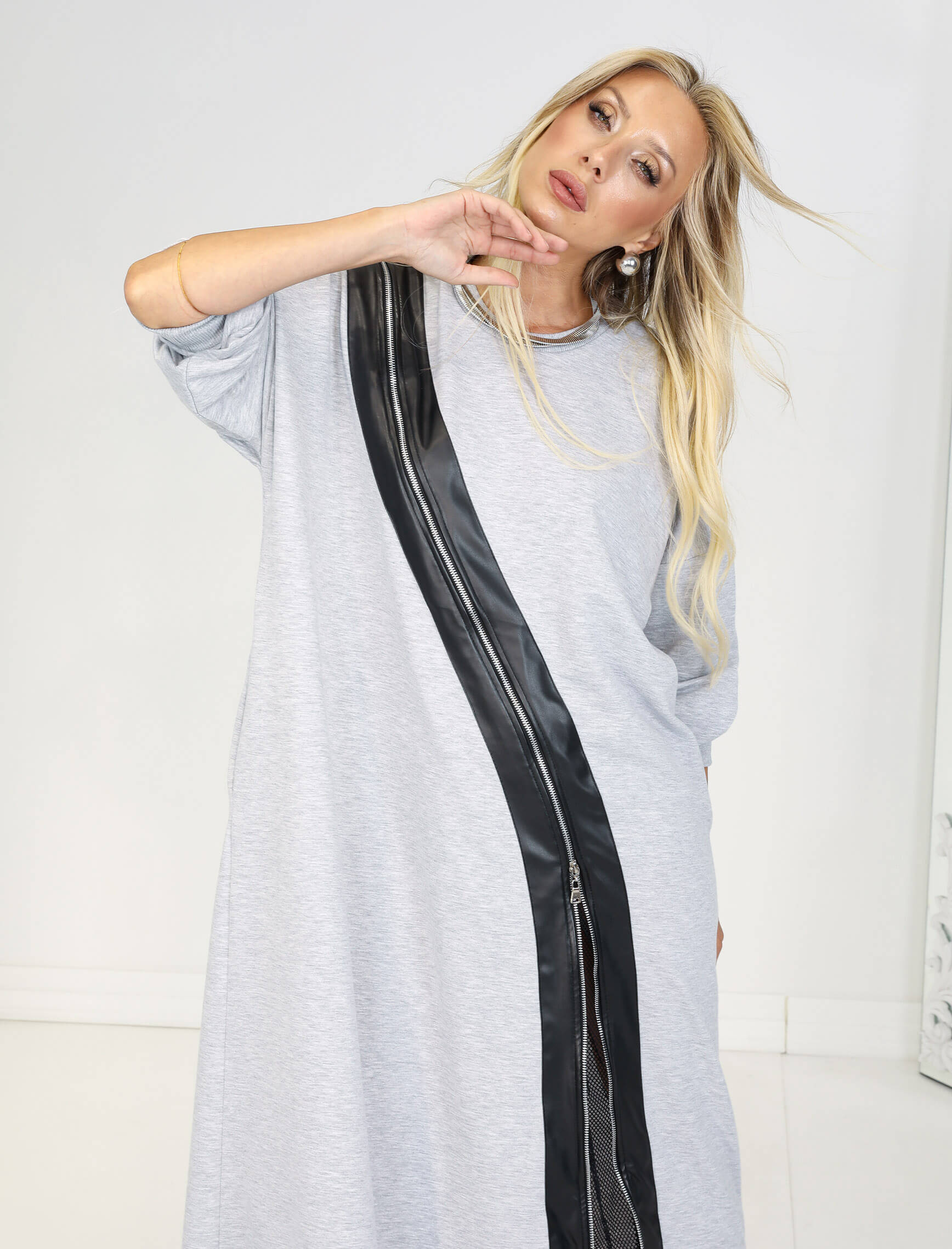 Gri Laderna Sweat Elbise - Görsel 5