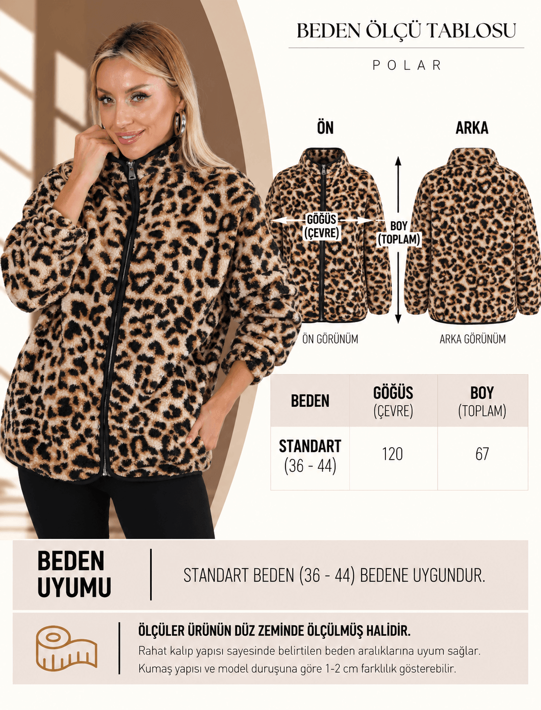 Leopar Happy Peluş Bomber - Görsel 6