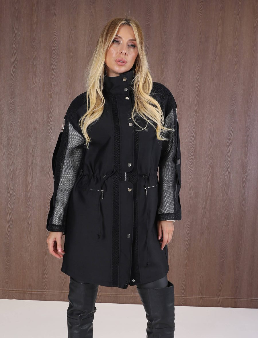 Siyah Fretta Tasarım Trench