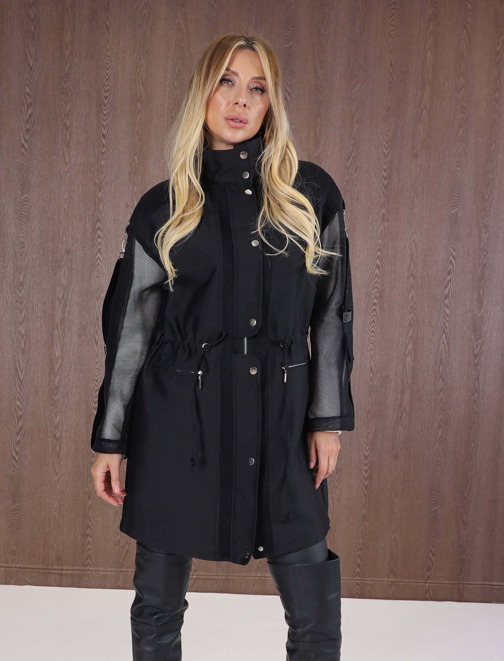 Siyah Fretta Tasarım Trench