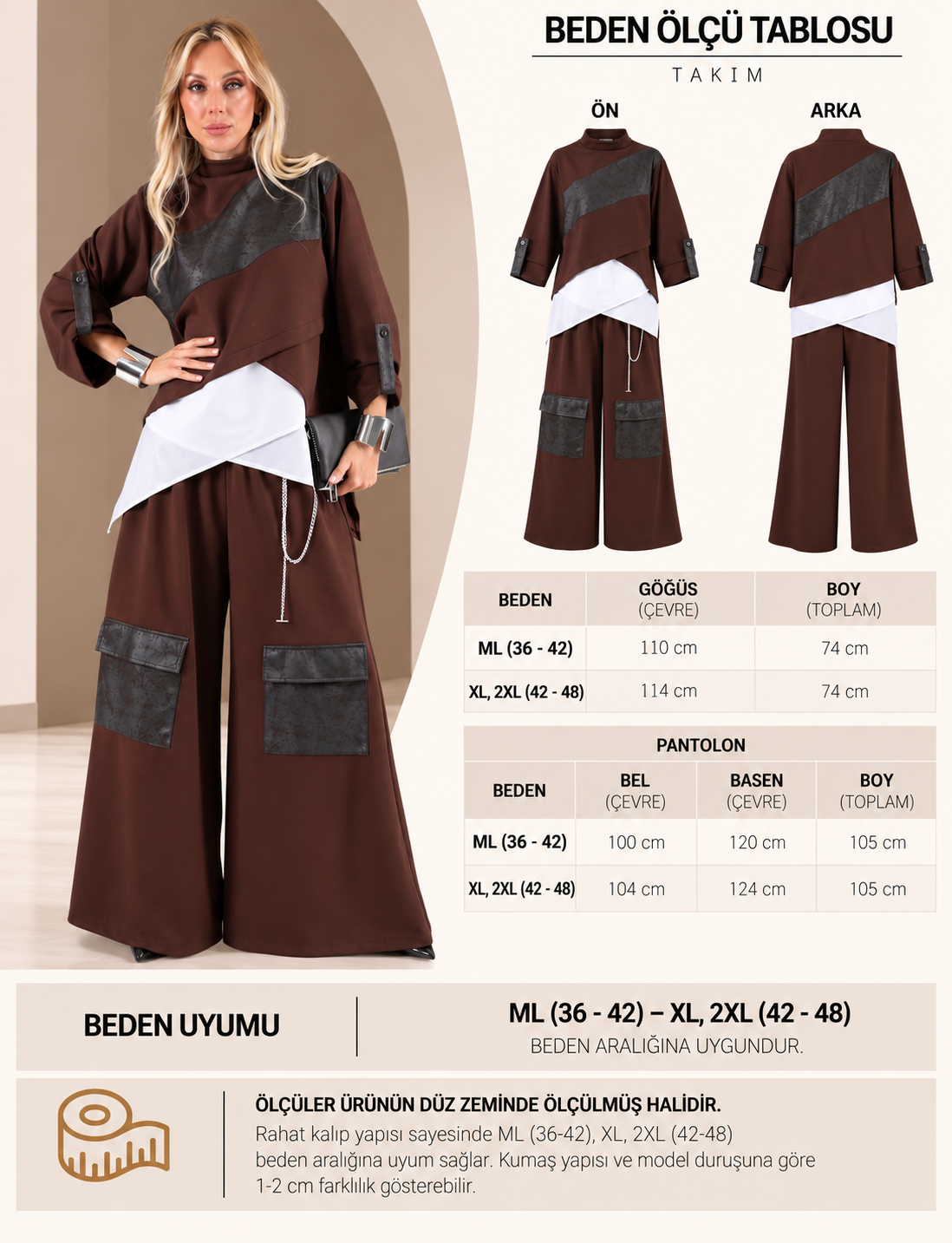 Kahverengi Melisa Takım - Görsel 7