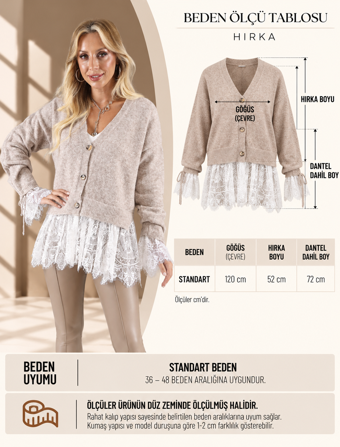 Taş Dantelli Perla Hırka - Görsel 5